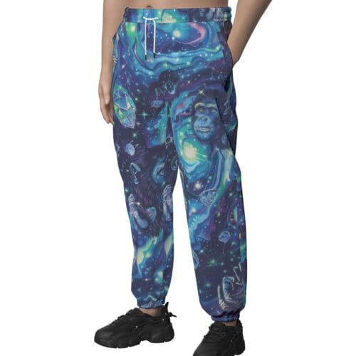 unisex textured casual pants – apes diamond blue/moon white rallyprint - Image 2