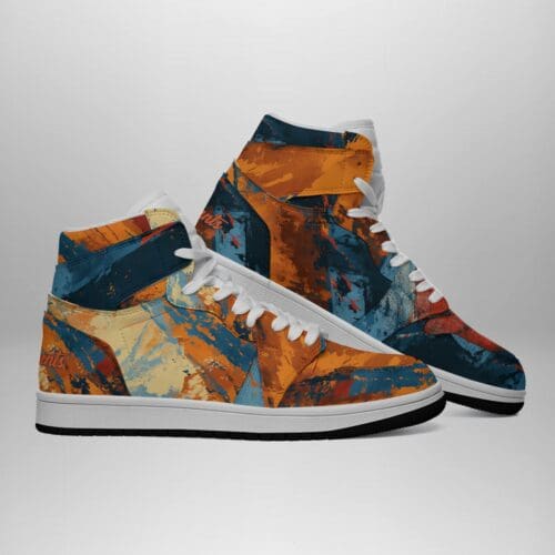 first flight high top kicks – queens blue/orange/ rallyprint - Image 3