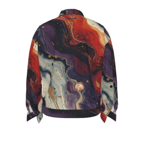 unisex cotton lapel jacket - baltimore purple/gold/black galaxy rallyprint - Image 4