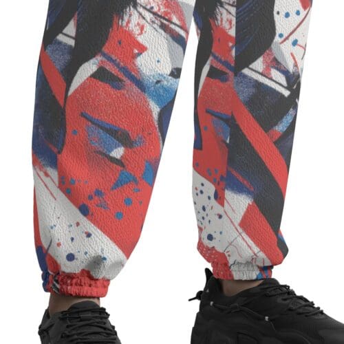 unisex textured casual pants – buffalo brahma/blue/red rallyprint - Image 6