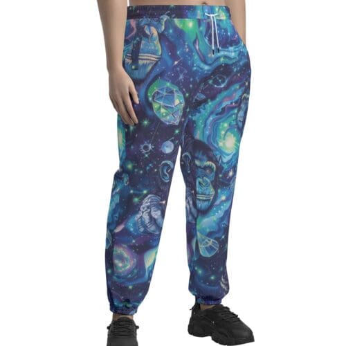 unisex textured casual pants – apes diamond blue/moon white rallyprint - Image 3