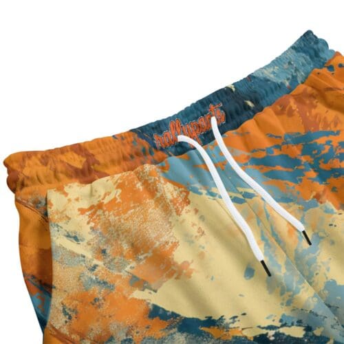 unisex knitted fleece pants – queens blue/orange rallyprint - Image 4