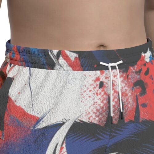 unisex textured casual pants – buffalo brahma/blue/red rallyprint - Image 7