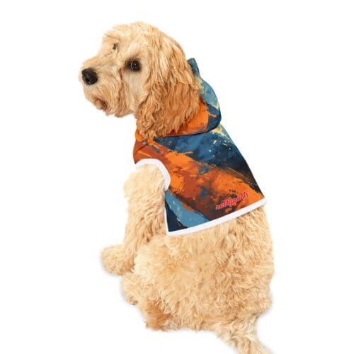 pet hoodie - queens blue/orange rallyprint - Image 4