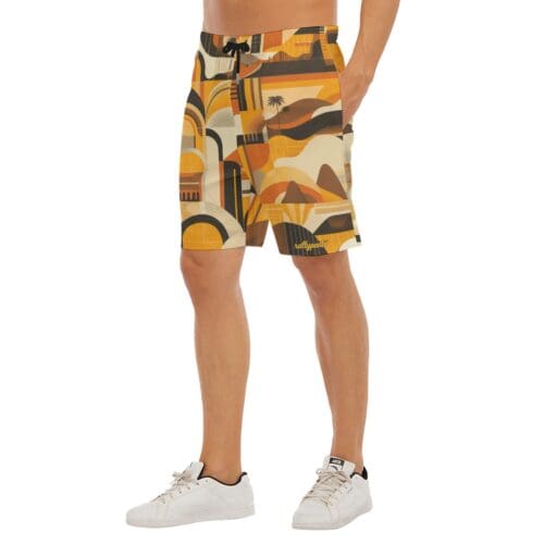 men's beach shorts - san diego brown/gold rallyprint - Image 3