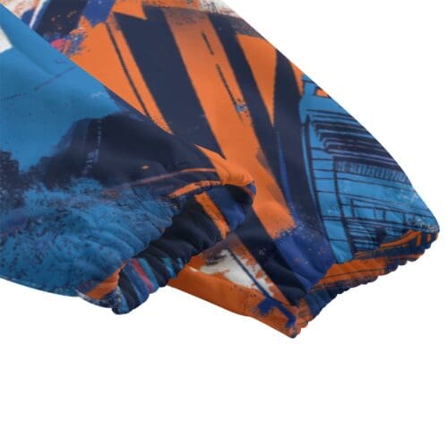 kid's cotton sweatpants - new york blue/orange graffiti rallyprint - Image 4