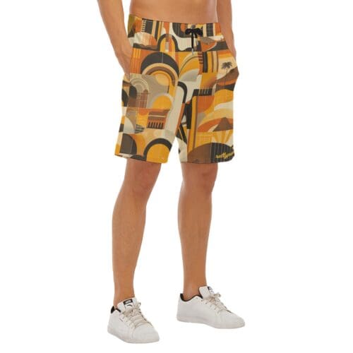 men's beach shorts - san diego brown/gold rallyprint - Image 2