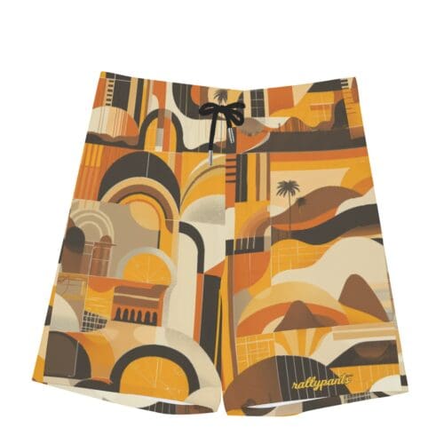 men's beach shorts - san diego brown/gold rallyprint - Image 5