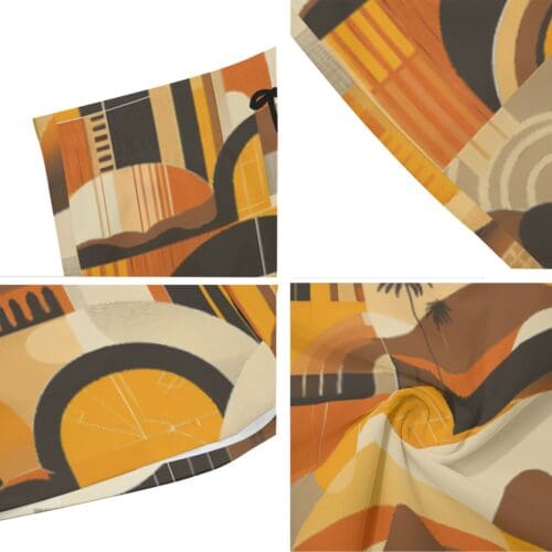 men's beach shorts - san diego brown/gold rallyprint - Image 7