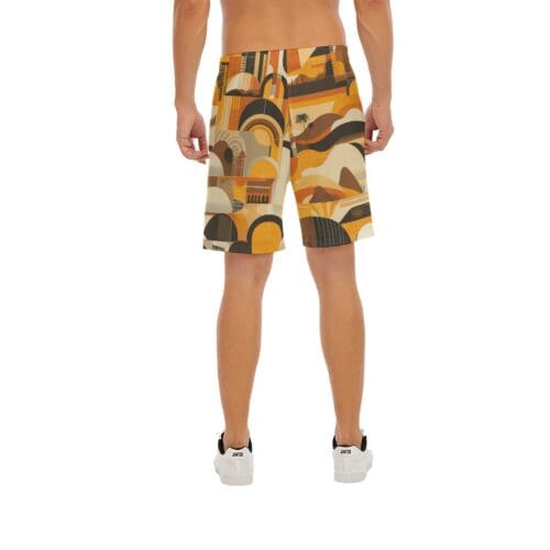 men's beach shorts - san diego brown/gold rallyprint - Image 4