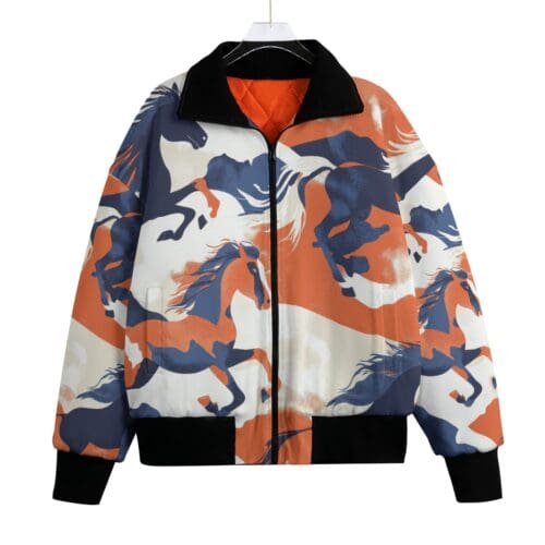 classic fit fleece jacket – denver orange/blue/white rallyprint