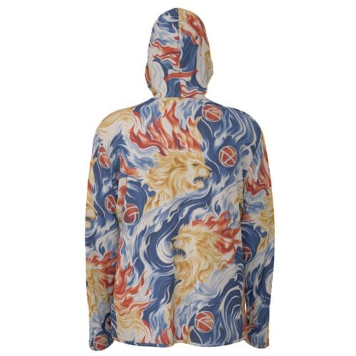 men's uv protection zip hoodie - san marcos fire red/royal blue - Image 2