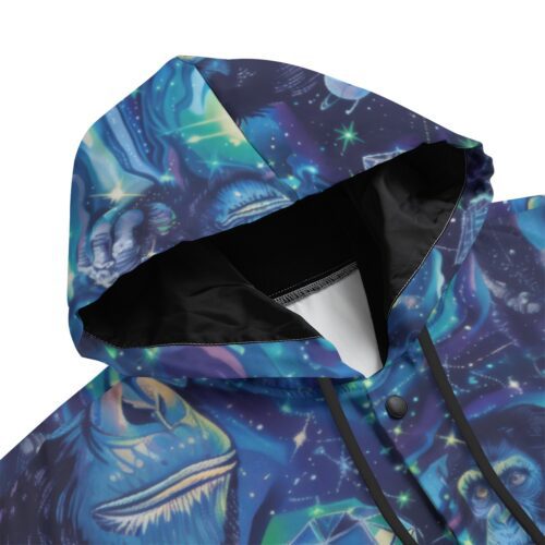 men's varsity jacket – apes diamond blue/moon white rallyprint - Image 3