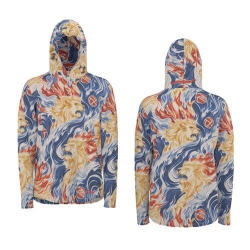 men’s uv protection hoodie – san marcos fire red/royal blue