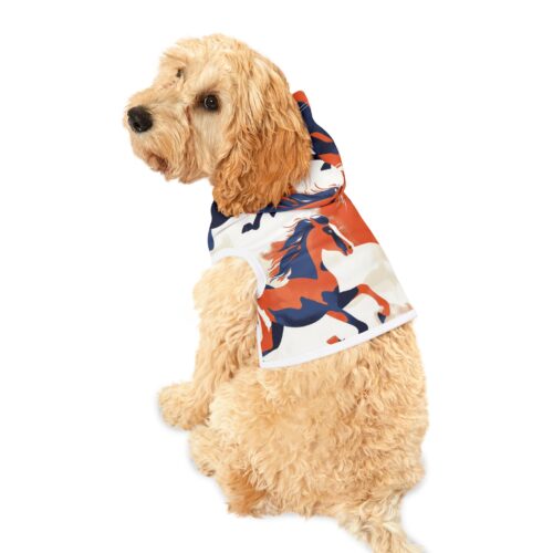 pet hoodie - denver orange/blue/white