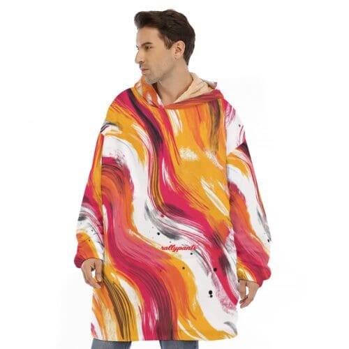 sherpa fleece hoodie blanket – kansas city red/gold/white