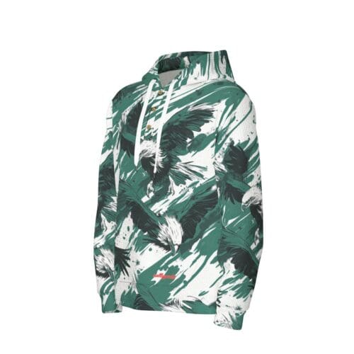 men’s half button hoodie – philadelphia midnight/green/white rallyprint - Image 3