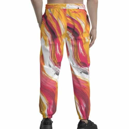 unisex textured casual pants – kansas city red/gold/white - Image 4