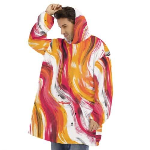 sherpa fleece hoodie blanket – kansas city red/gold/white - Image 3