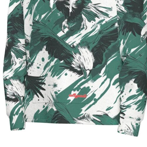 men’s half button hoodie – philadelphia midnight/green/white rallyprint - Image 7