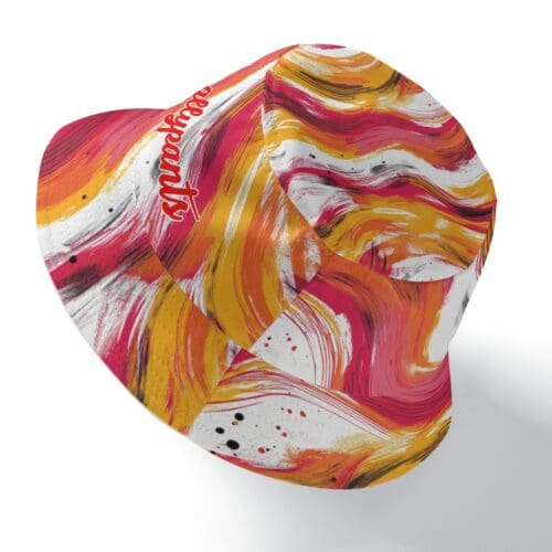 reversible rallyprint bucket hat - kansas city red/gold/white/cats - Image 4