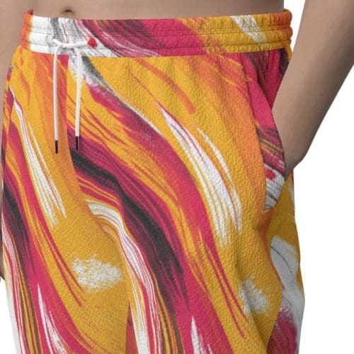 unisex textured casual pants – kansas city red/gold/white - Image 5