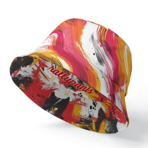 reversible rallyprint bucket hat - kansas city red/gold/white/cats - Image 2