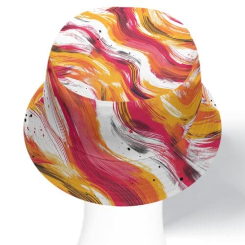 reversible rallyprint bucket hat - kansas city red/gold/white/cats - Image 5