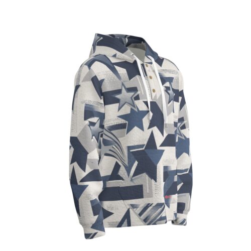 All-Over Print Men's Half  Button Hoodie - Image 4