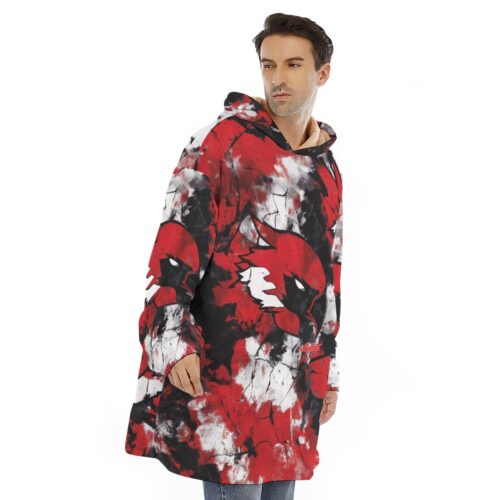 sherpa fleece hoodie blanket – arizona red/white/black - Image 2