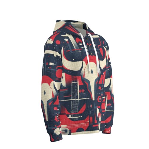 unisex thickened casual hooded sweatshirt – houston red/blue/white rallyprint - Image 4