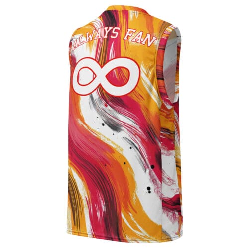 recycled unisex basketball jersey – kansas city red/gold/white rallyprint - Image 2