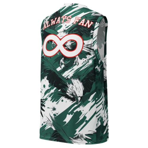 recycled unisex basketball jersey – philadelphia midnight green/white rallyprint - Image 2