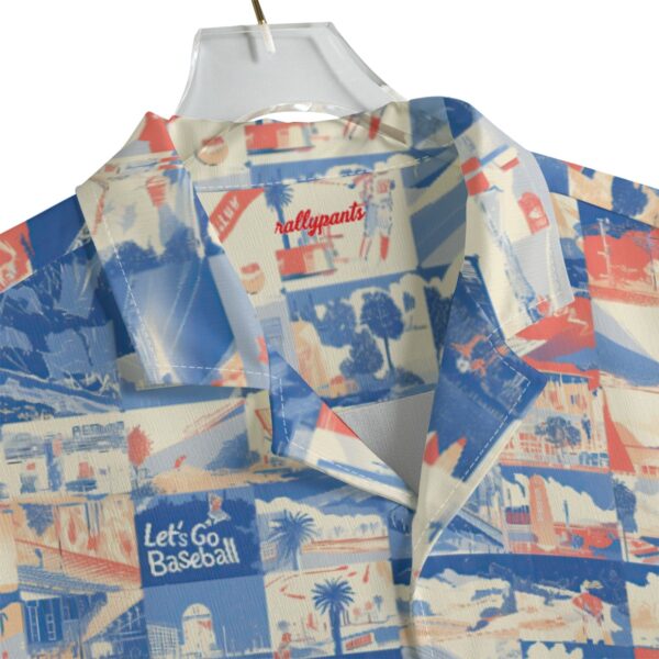 men's hawaiian shirt - los angeles blue/white/red - Image 4