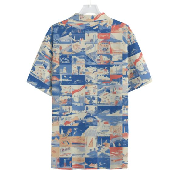 men's hawaiian shirt - los angeles blue/white/red - Image 2