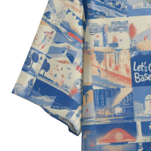 men's hawaiian shirt - los angeles blue/white/red - Image 3