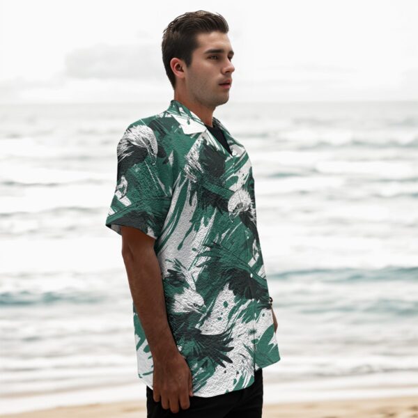 men’s fashion short sleeve shirt - philadelphia midnight/green/white - Image 3