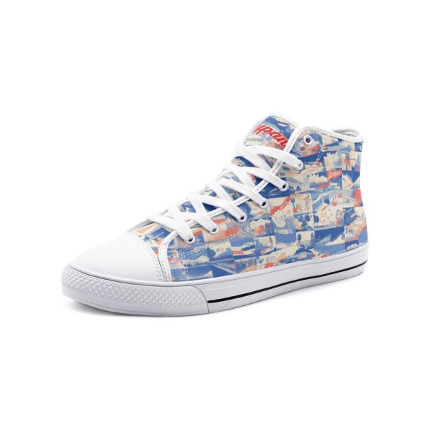 unisex high top canvas shoes - los angeles blue/white/red