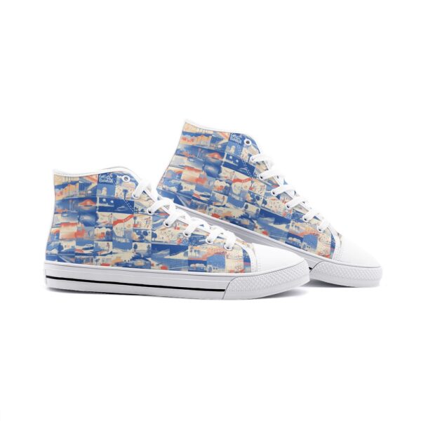 unisex high top canvas shoes - los angeles blue/white/red - Image 3