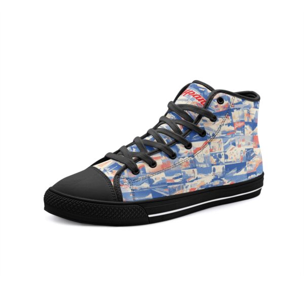 unisex high top canvas shoes - los angeles blue/white/red - Image 4