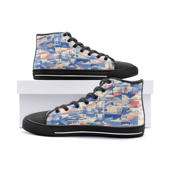 unisex high top canvas shoes - los angeles blue/white/red - Image 5